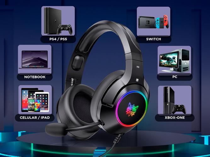 Auriculares Gamer Onikuma K9 con Luz Rgb LED y Micrófono - 4