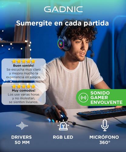 Auriculares Gamer Onikuma K9 con Luz Rgb LED y Micrófono - 1