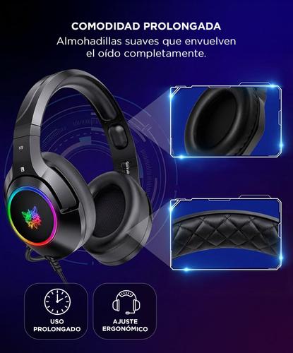 Auriculares Gamer Onikuma K9 con Luz Rgb LED y Micrófono - 3