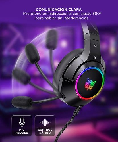 Auriculares Gamer Onikuma K9 con Luz Rgb LED y Micrófono - 4