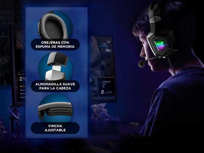 Auriculares Gamer Onikuma K8, Micrófono y Luz RGB LED - 2