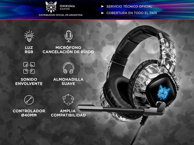 Auriculares Gamer Onikuma K19 con Luz Rgb LED - 1