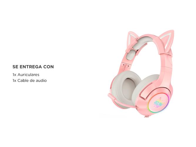 Auriculares Gamer Onikuma K9 Orejas Gato con Luz RGB Led - 5