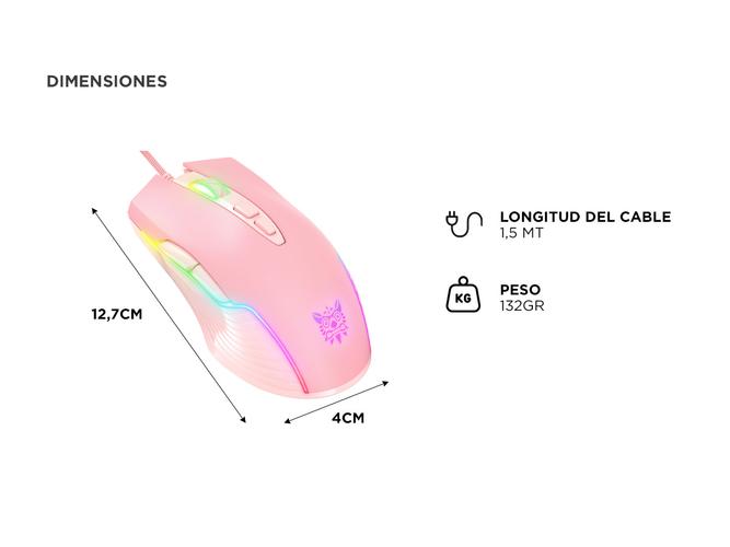 Mouse Gamer Onikuma CW905 DPI 6400 con Luz RGB - 4