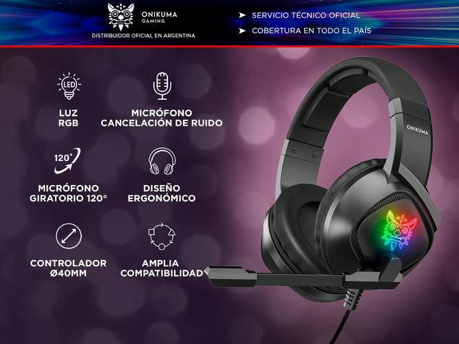 Auriculares Gamer Onikuma K19 con Luz RBG LED - 1