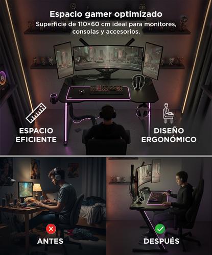 Escritorio Gamer Gadnic Fibra de Carbono - 3