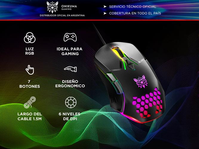 Mouse Gamer Onikuma CW902 con Luz Led Rgb - 1