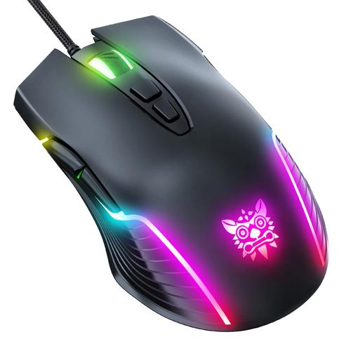 Mouse Gamer Onikuma CW905 Negro DPI 6400 con Luz RGB - 0