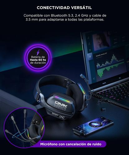 Auriculares Gamer Onikuma GT808 RGB Micrófono PS5 Xbox PC  - 2