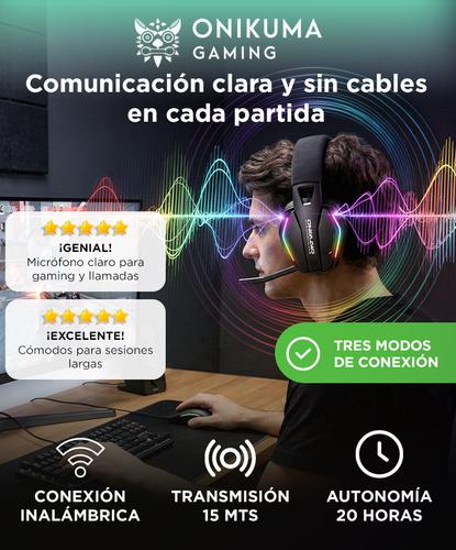 Auricular Gamer Onikuma GT826 Luz RGB Tres Modos Conexión Bluetooth  24G  USB-C - 1