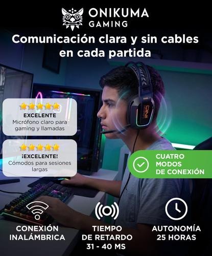 Auriculares Gamer Onikuma GT828 Cuatro Modos Conexión Luz RGB Baja Latencia - 1