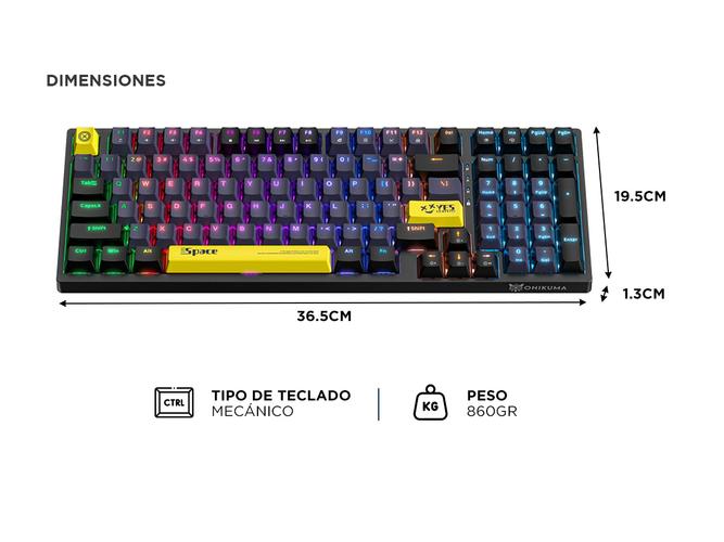 Teclado Mecanico Gamer ONIKUMA G38 98 Teclas Con Cable  - 4