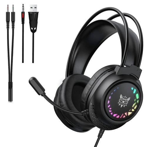 Auriculares Gamer ONIKUMA X92 Black  Cable 35 mm RGB Sonido Envolvente  - 0