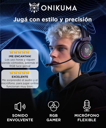 Auriculares Gamer ONIKUMA X92 Black  Cable 35 mm RGB Sonido Envolvente  - 1
