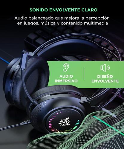 Auriculares Gamer ONIKUMA X92 Black  Cable 35 mm RGB Sonido Envolvente  - 2