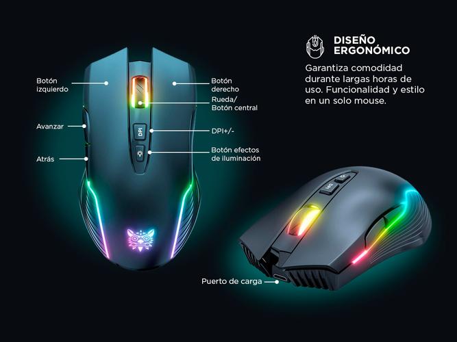 Mouse Inalámbrico Gamer Onikuma CW905 con Luz RGB - 3