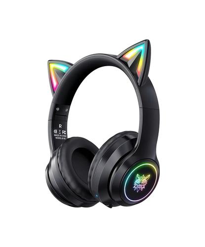 Auriculares Gamer inalámbricos Onikuma B90 Orejas Gato Luz Led Negro - 4