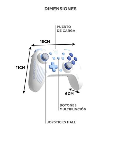 Joystick Inalámbrico Onikuma C1 Bluetooth Multiplataforma Blanco - 5