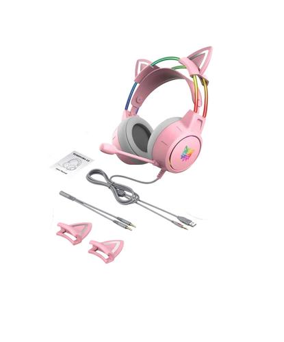 Auriculares Gamer Onikuma X15 Pro Rosa Orejas Gato - 6