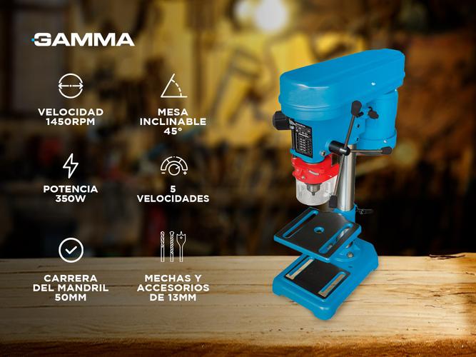 Taladro de Banco Gamma 350W 5 Vel 13mm G2320AR - 1