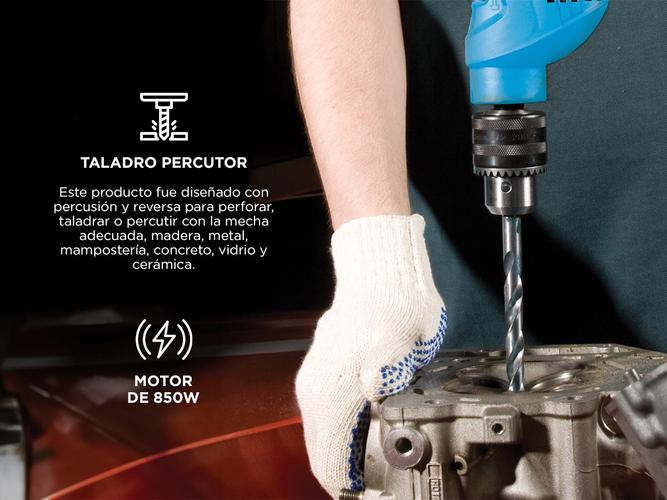 Taladro de Impacto Gamma 850w Accesorios Maletin Mandril G1904KAR - 2