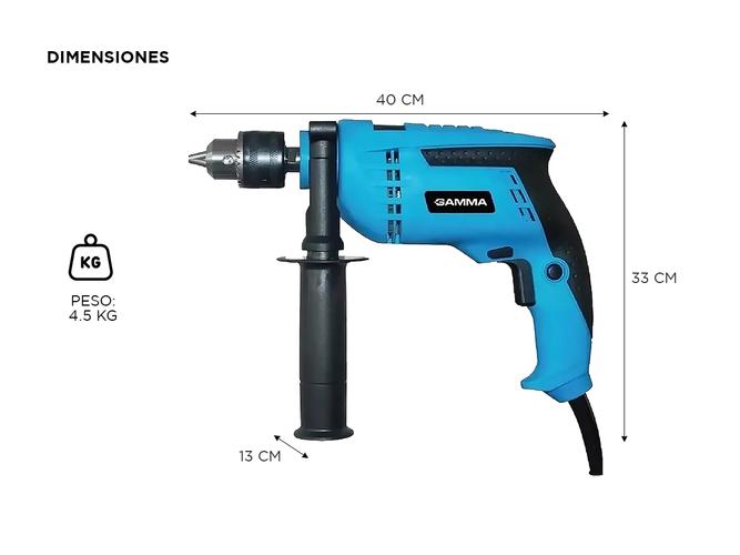 Taladro de Impacto Gamma 850w Accesorios Maletin Mandril G1904KAR - 4