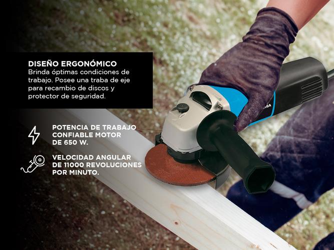 Amoladora Angular Gamma 650W 11000rpm 115mm G1909AR - 3