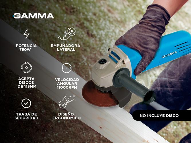 Amoladora Angular Gamma 750W 11000rpm 115mm G1910AR - 1