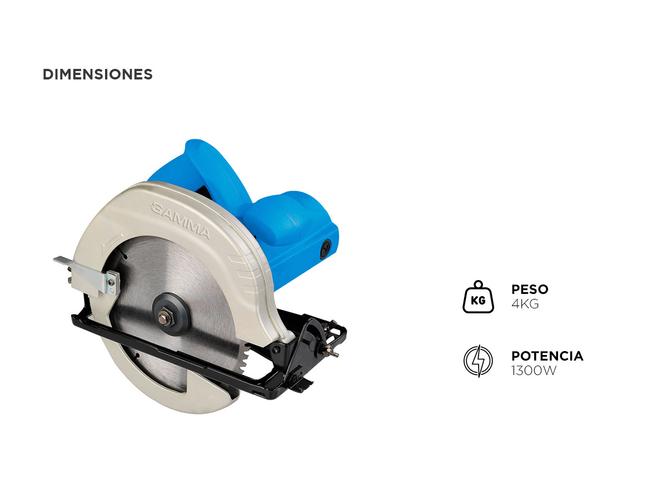 Sierra Circular Gamma 1300W Con Laser 45° 185mm g1930ar - 4