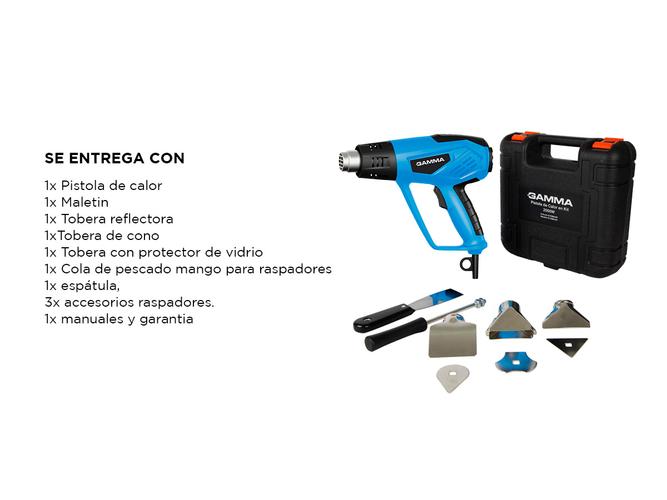 Pistola De Calor en Kit 2000W 2 Niv Maletin G1936KAR  - 5