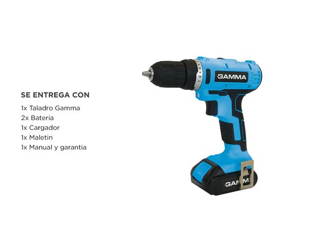 Taladro Atornillador Inalambrico Gamma 12v 2 Bat Cargador Maletin Led G12105AR - 5