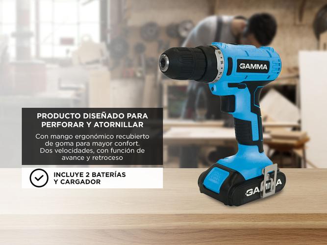 Taladro Atornillador Inalambrico Gamma 21v 2 Bat Cargador Maletin Led G12103AR - 3