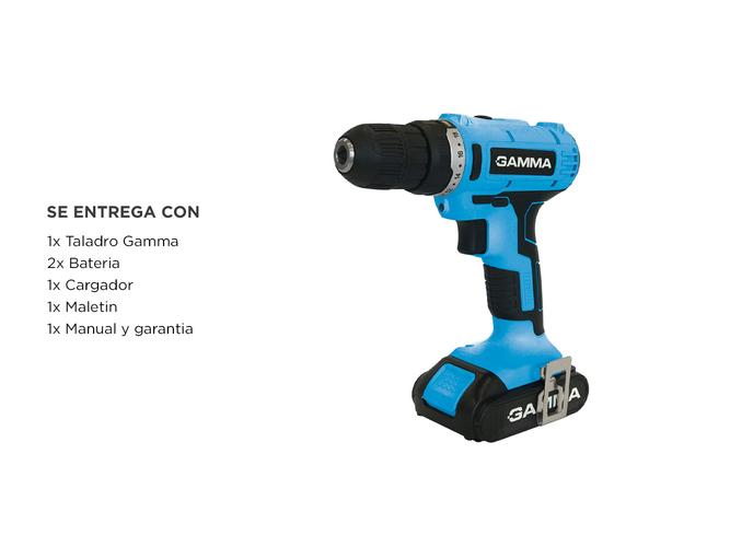 Taladro Atornillador Inalambrico Gamma 21v 2 Bat Cargador Maletin Led G12103AR - 5