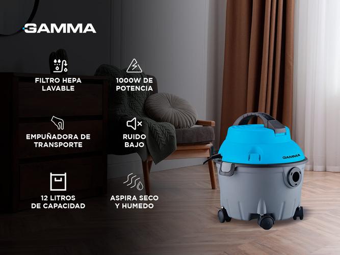Aspiradora de Tacho Gamma 12 lts 1000W Seco Humedo G2202 - 1