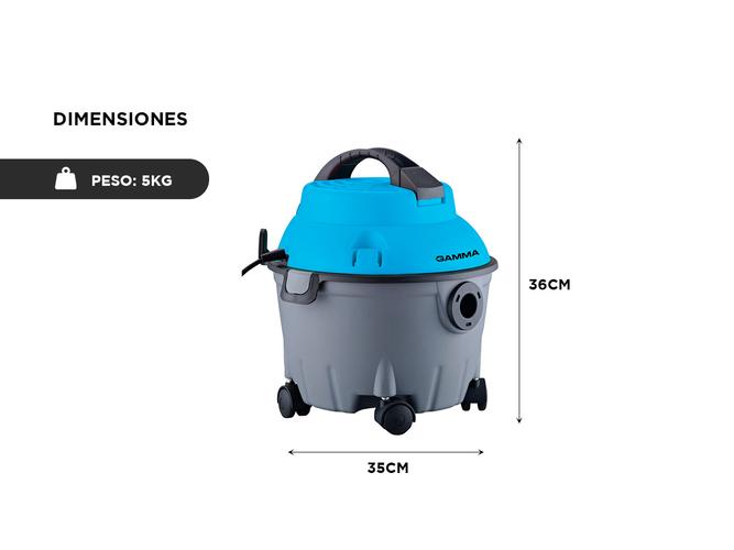 Aspiradora de Tacho Gamma 12 lts 1000W Seco Humedo G2202 - 3