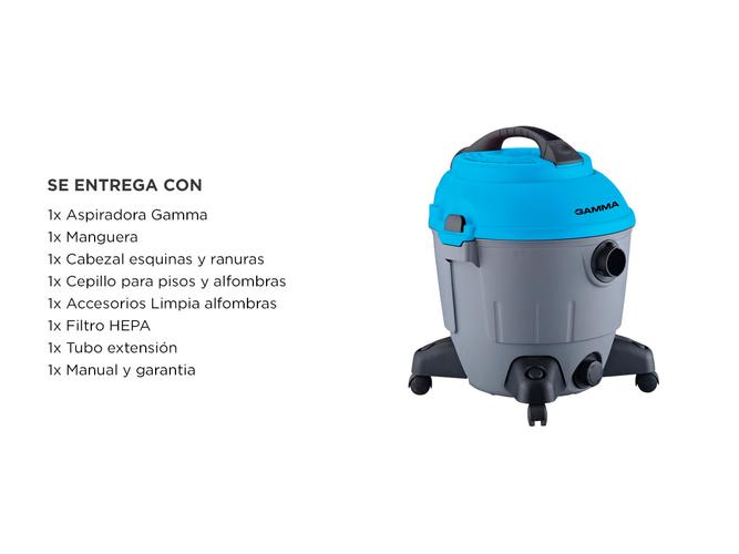 Aspiradora Tacho Gamma 35L 1400W Seco Humedo Filtro Hepa  - 5