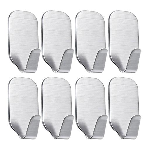 Set de 8 Ganchos Adhesivos Gadnic Acero Inoxidable - 0