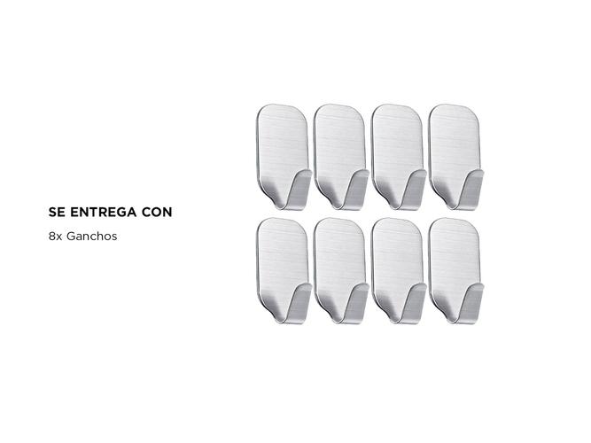 Set de 8 Ganchos Adhesivos Gadnic Acero Inoxidable - 4