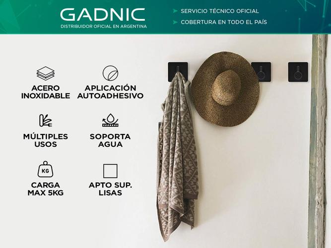 Set de Ganchos de Acero Inoxidable Gadnic Adhesivos - 1