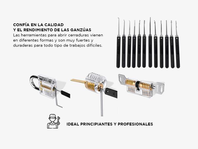 Ganzuas profesionales Gadnic 17 piezas Practica Cerrajeros  - 3