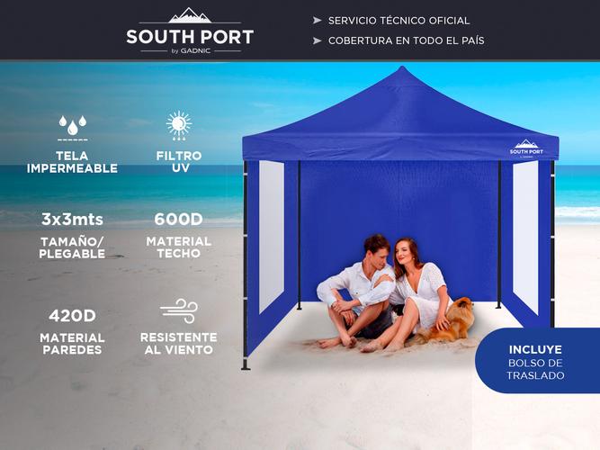 Gazebo Gadnic 3X3-M Plegable 3x3 Reforzado Paredes con Ventana Ideal Playa o Eventos - 1