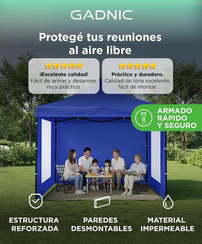 Gazebo Gadnic 3X3-M Plegable 3x3 Reforzado Paredes con Ventana Ideal Playa o Eventos - 1