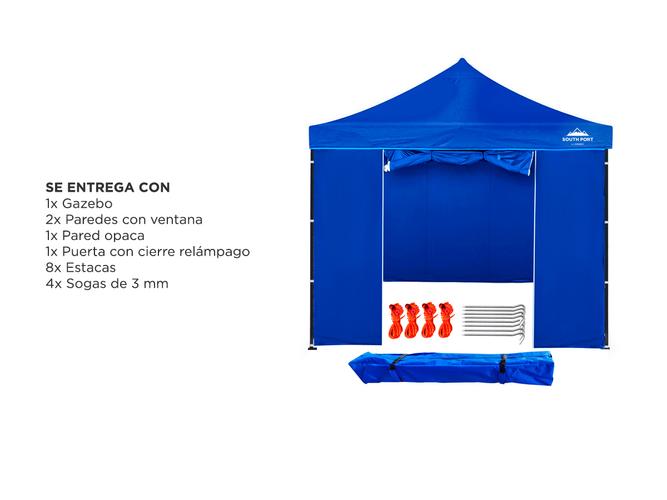 Gazebo Gadnic 3X3M-ZIP Plegable 3x3 Paredes Puerta Cierre Relámpago - 6