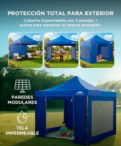 Gazebo Gadnic 3X3M-ZIP Plegable 3x3 Paredes Puerta Cierre Relámpago - 2
