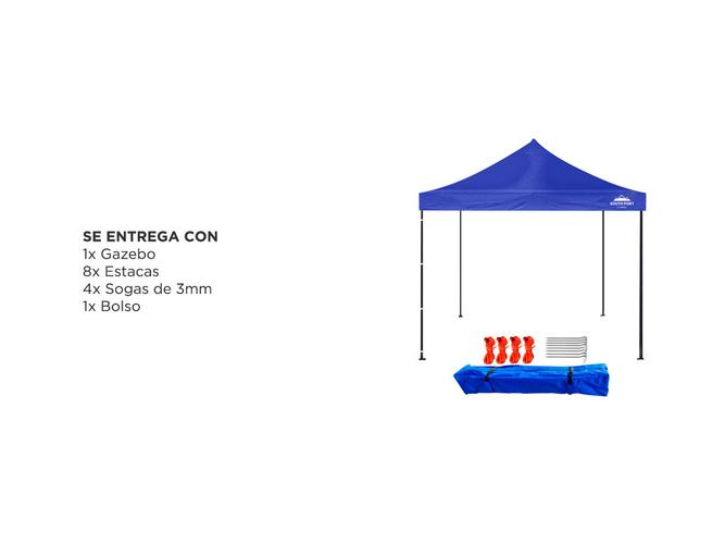 Gazebo Gadnic 3X3M-NR Plegable 3x3 Toldo Reforzado Estructura Metálica - 6