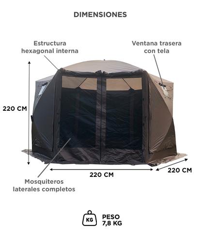 Gazebo Mosquitero Gadnic GZBO9 Hexagonal Con Ventana - 5