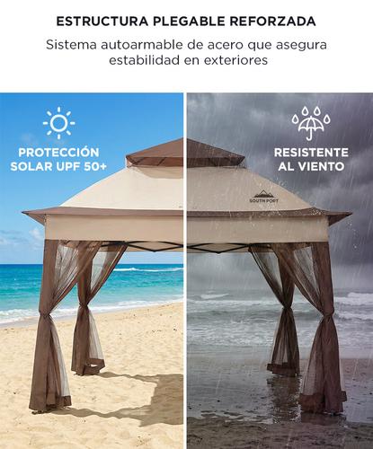 Gazebo Mosquitero Gadnic 3x3 Reforzado Estructura Acero 4 Paredes - 2