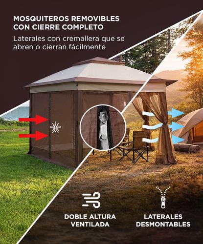 Gazebo Mosquitero Gadnic 3x3 Reforzado Estructura Acero 4 Paredes - 3