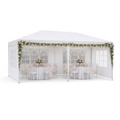 Gazebo 6 x 3 Metros South Port By Gadnic Para Eventos 4 Ventanas Lona PE Impermeable Exterior Carpa Pérgola - 0