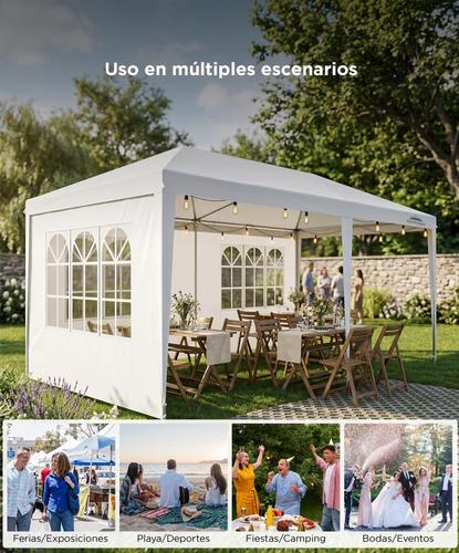 Gazebo 6 x 3 Metros South Port By Gadnic Para Eventos 4 Ventanas Lona PE Impermeable Exterior Carpa Pérgola - 4